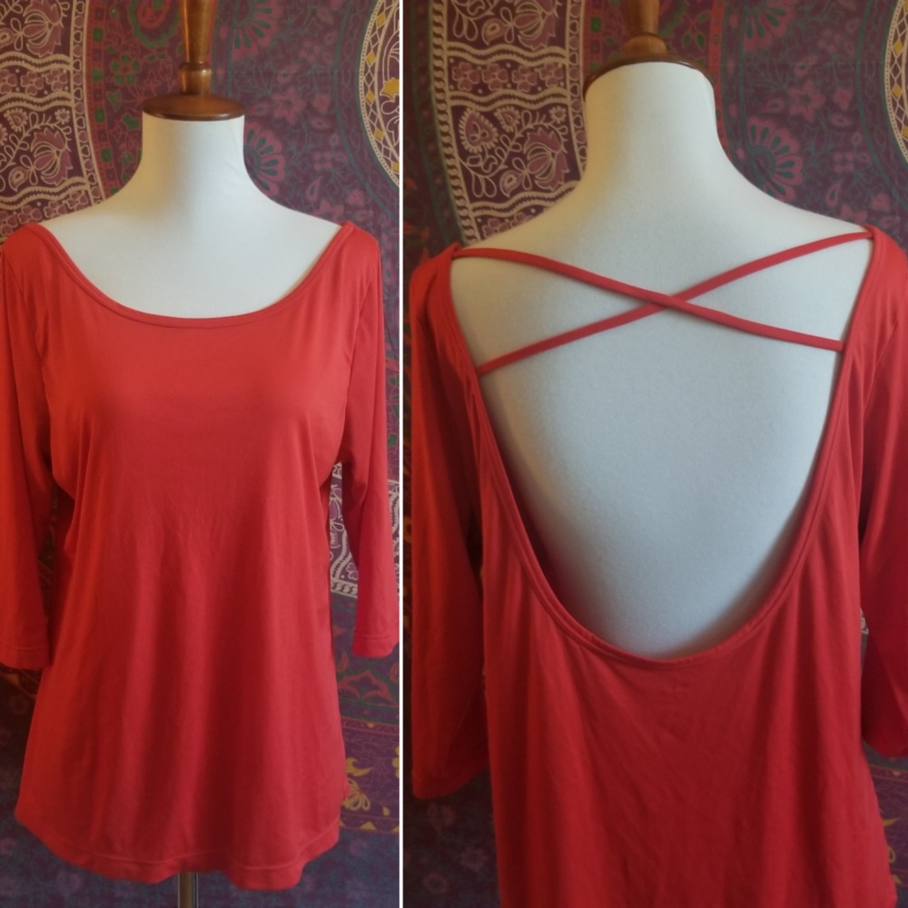 Splits59 bright red top for yoga or day to day